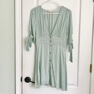 Light green striped dress